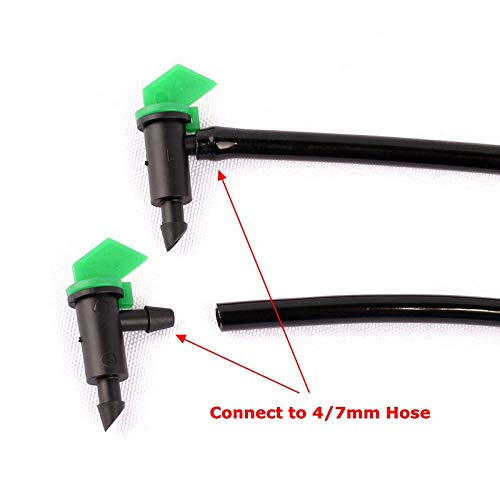 [Australia - AusPower] - Lxcom Lighting 100 Pack 4 GPH Flag Drip Emitter Drip Emitters 16L/H Emitter Sprinkler Drippers System Parts Connect 4mm/7mm Hose for Lawn Vegetables Garden (Green) 