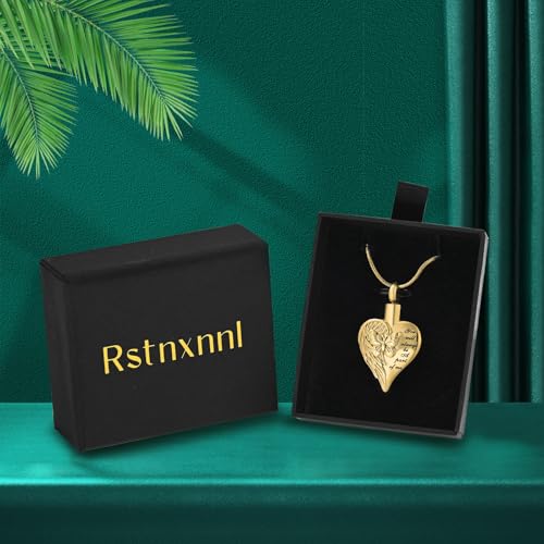 Love Heart Cremation Jewelry Urn Necklaces Butterfly Urn Necklaces for Ashes Memorial Keepsake Pendant for Women Men Gifts With Funnel Kit & Bag Gold