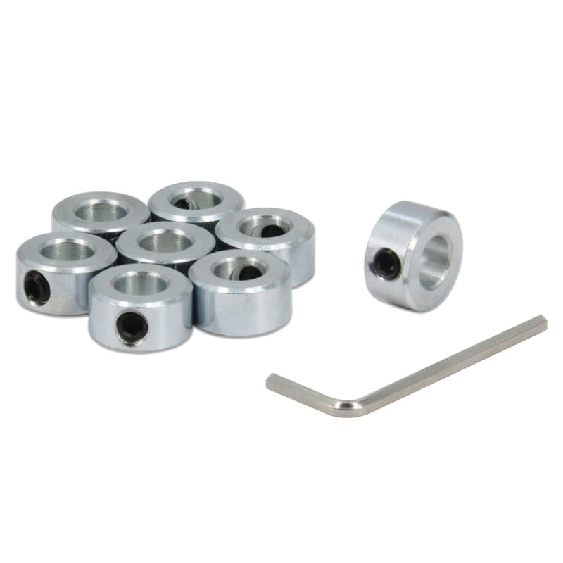 [Australia - AusPower] - 8pcs 3/8" Bore Shaft Collar Lock Collar Zinc Plated Solid Steel with Set Screw 3/8" 