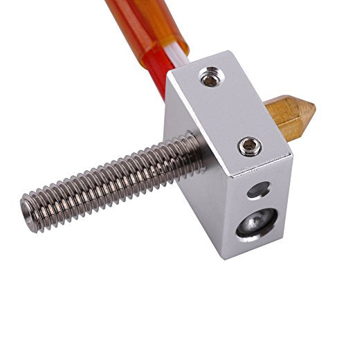 3D Printer Parts Ender MK8 0.02inch Nozzle Extruder Steel Heater Block Assembly Hot End Assembled Compatible with Prusa I3 3D Printer with Line Pipe 30mm and 0.4mm Nozzle