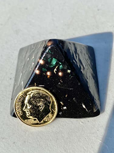 3 Black Iron Oxide Small Pyramids Orgone Generator Energy Accumulator Perfect Gifting Tool! Made Using Advance Harmonics Orgonite Many Beautiful Ingredients!