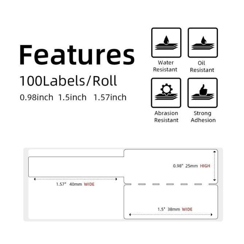 for M110 / M200 100pcs /Roll 25x38mm Cable Self-Adhesive Thermal Labels(Blue)