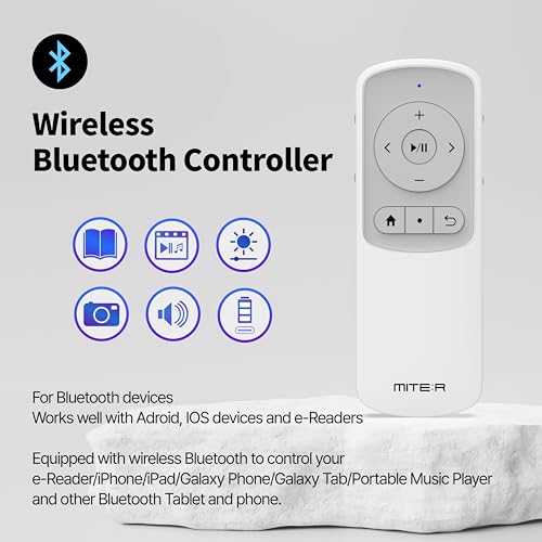 Bluetooth Remote Control Page Turner Clicker for Boox, e-Reader, TikTok Scrolling, YouTube Shorts, Reels, Camera, for iOS iPad iPhone, Android Galaxy Phone Tablet (Soft Yellow) Soft Yellow