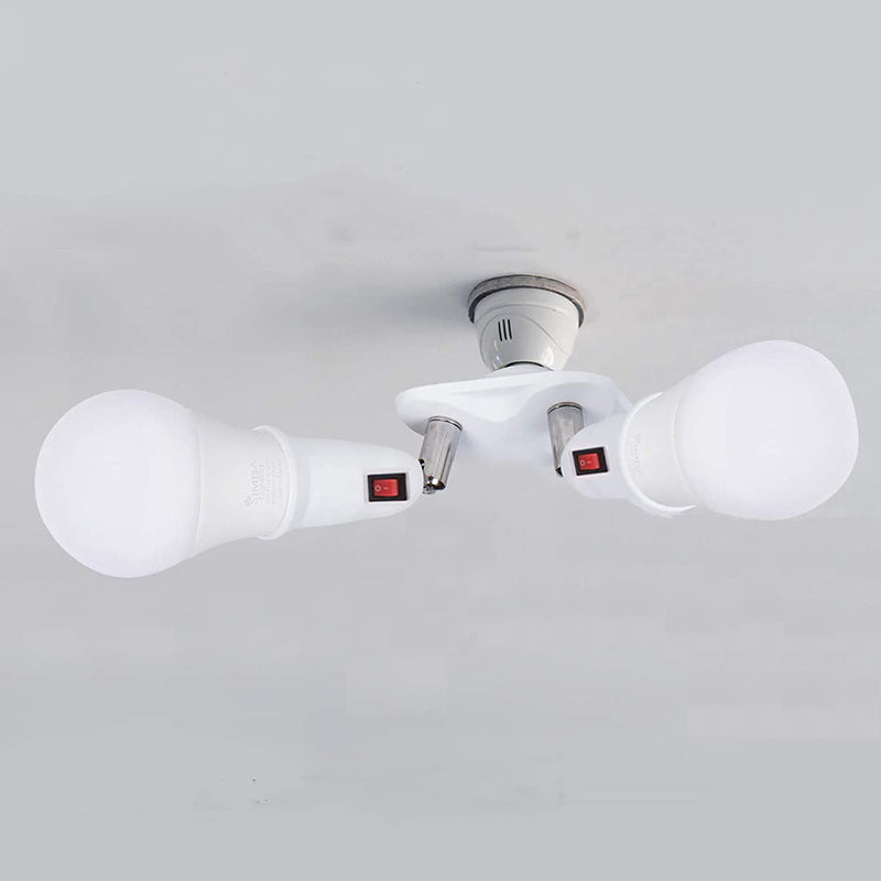 [Australia - AusPower] - CLWHJ-360 Degrees Adjustable 2 in 1 E26/E27 Splitter Socket Adapter. E26/E27 Standard LED Bulbs 360 Degrees Adjustable 180 Degree Bendable Max Watt 120W (2 in 1) 