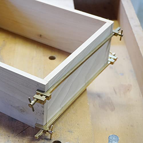 KAKURI 6-inch HATAGANE Japanese bar clamps, brass gold metal parallel clamps, 2-piece set, 155mm