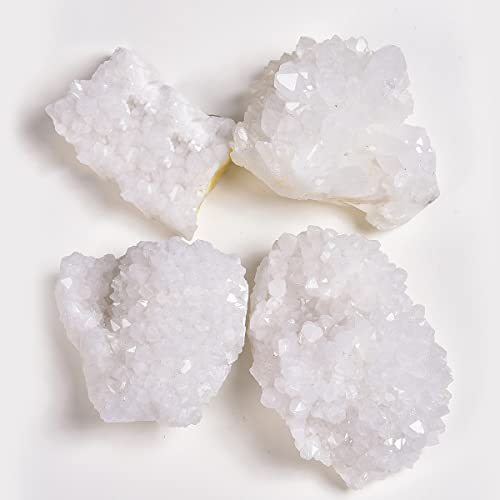 JIC Gem 0.66-1.1 lb White Clear Quartz Crystal Cluster Druzy Healing Stone White Quartz Cluster 0.66-1.10 Pound
