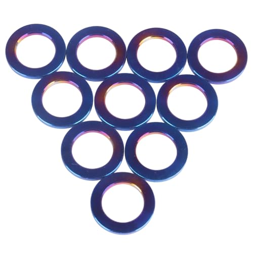 FLKERSYH burnt blue titanium flat washer for bolt screws, M8, single washer from 10-piece set