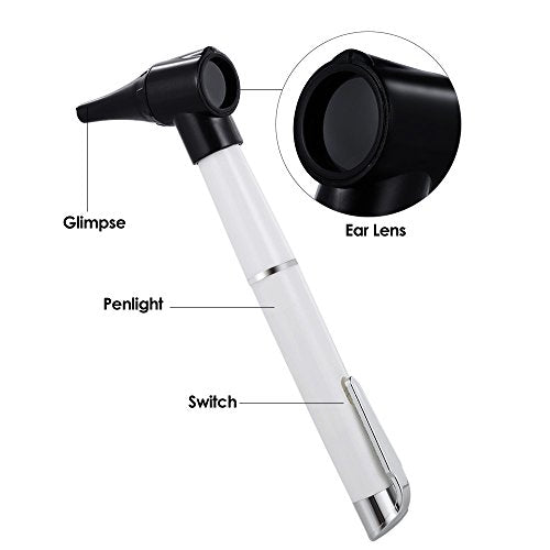 Otoscope - Bysameyee Portable Otoscope for Doctors, Nurses, Students, Handheld Microscope Tool Kit for Ear Care with 4 Otoscope Tips