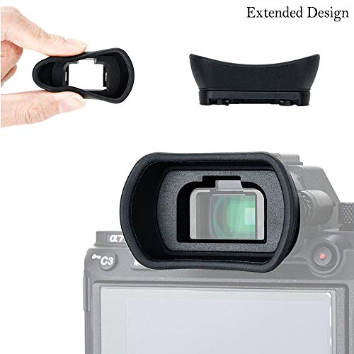 JJC FDA-EP18 Eyecup Viewfinder for Sony A7 III II A7R IV A9 A99 II, 2-Type Original+Extended
