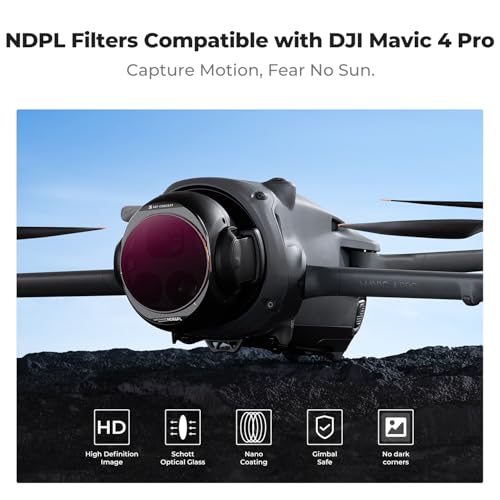 K&F CONCEPT 4 Pack ND/PL Filter Set Compatible with DJI Mavic 4 Pro ND8&PL+ND16&PL+ND32&PL+ND64&PL