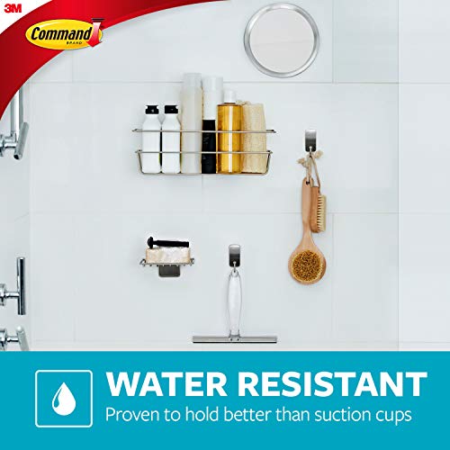 Command BATH31-SN-ES, Heavy Duty Shower, Satin Nickel, 1-Caddy, 1-Prep Wipe, 4-Water-Resistant Strips, Organize Damage-Free