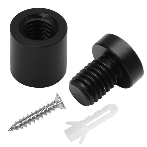 Luomorgo black aluminum standoff screws, 1/2 x 1/2 inch, 12-piece set