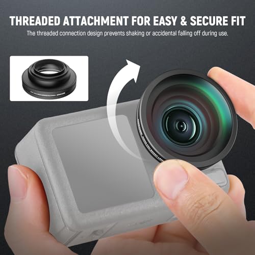 NEEWER Osmo Action FOV Boost Lens Compatible with DJI OSMO Action 4/5 Pro 185°Wide Angle Lens