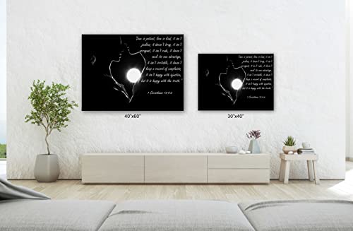 SpiritualHands Jesus Wall Decor, Christian Cross Wall Home Posters, Judah Religious Lord Prayer Bible Wall Art Framed Canvas – 06-CORINTHIANS 1346-8X12 8L" x 12W" 6-CORINTHIANS 1346