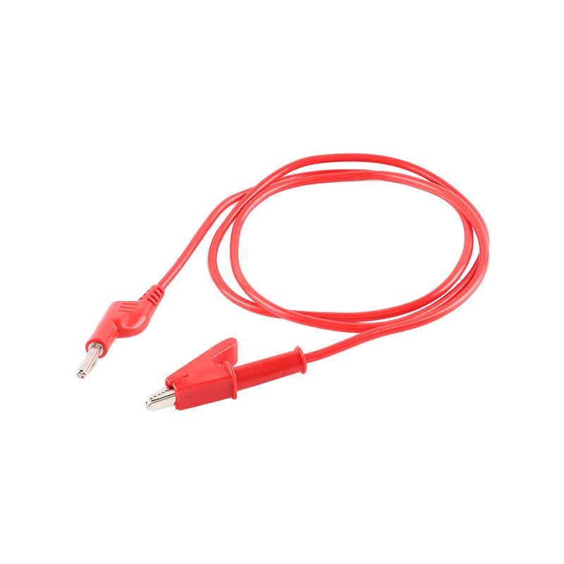 [Australia - AusPower] - Banana Plug Test Leads Alligator Clips,1m Red 4mm Test Wire,1500V 10A, Multimeter Test Lead Cable for Electrical Testing 2PCS 