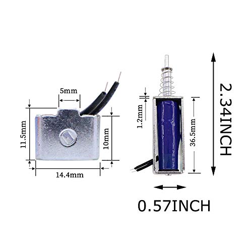 [Australia - AusPower] - 2Pcs SM0537 DC12V-2A 5N Push Pull Type Open Frame Solenoid Electromagnet, 10mm 