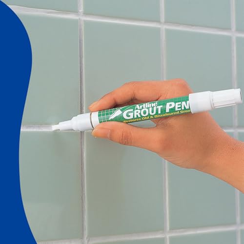 Artline white waterproof grout pen 12-pack with chisel tip for tile grout touch-ups