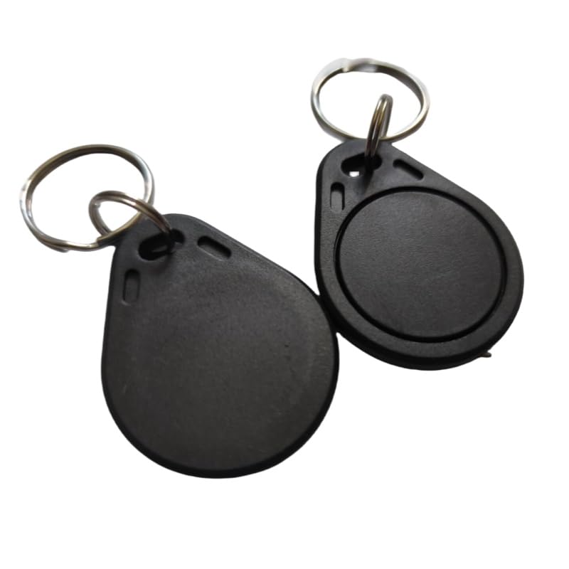 [Australia - AusPower] - 10PCS 13.56MHz RFID Keychain readable/writable KeyFobs Proximity Card Text MF 4K IC NFC Keychain tag Copier Card Access Control (Black) Black 