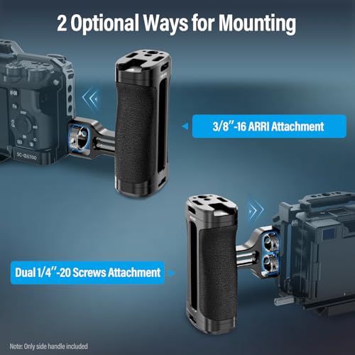SIRUI ZV-E10 Camera Cage with Silicone Grip and HDMI Cable Clamp and Side Handle with ARRI Locating and Dual 1/4" Screw Mount Optional Bundle