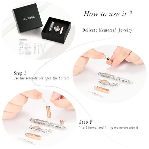 3 Pack Cremation Urn Necklace for Ashes for Women Men Stainless Steel Heart Cylinder Cube Memorial Keepsake Pendant for Holder Loved One Ash Rose-3pc