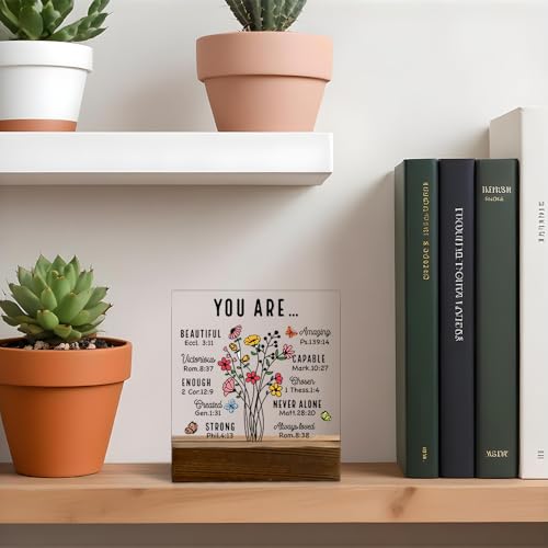 You Are Inspiration Bible Verse Acrylic Sign With Wooden Stand Multicolor 4
