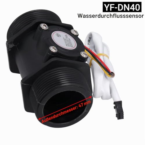 Water Flow Sensor DN40 Hall Flow Meter DC 3-24V Liquid Water Flow Sensor Switch for Water Machines