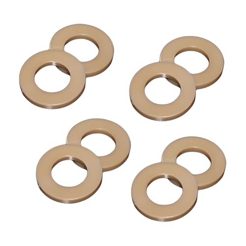 10-piece happinesspark M2.5 PEEK plastic metric flat washers, brown high-temperature chemical-resistant finish