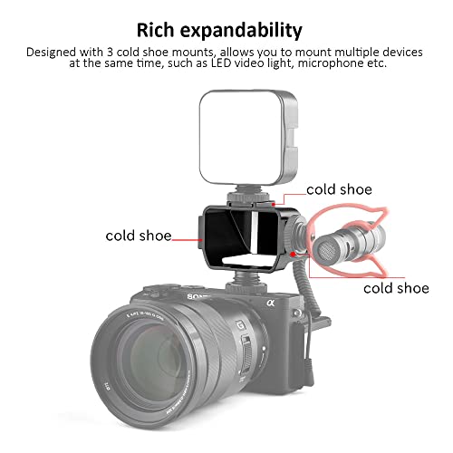 Camera Vlog Selfie Flip Screen, Easy Hood Cold Shoe Mic Light Mount Adapter