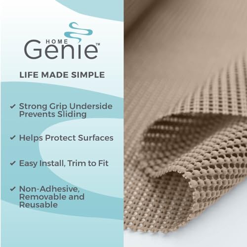 HOME GENIE Shelf Drawer and Cabinet Liner, Non Adhesive, 20x20 Light Taupe 20" x 20'