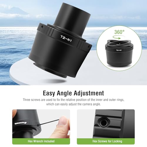 Astromania T T2 Lens Mount Camera Adapter Ring for Nikon 1 Series Cameras Ring Set for Nikon 1