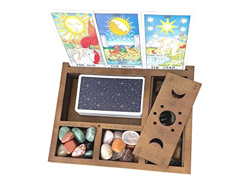 Tarot Card Holder & Display, Cute Witchy Desk Decor, Altar Decor Box for Bedroom Aesthetic Accessories