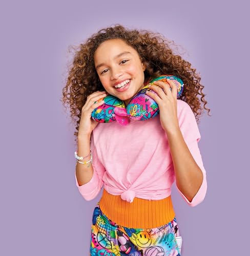 iscream + Corey Paige Designs Silky Fleece 12" Neck Support Pillow for Comfort and Travel - Sporty Girl