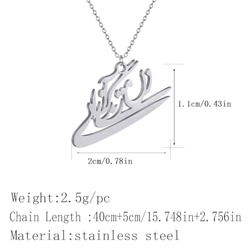 Persian Iranian rune hole stainless steel women's minimalist fashion religious talisman jewelry gift Silver