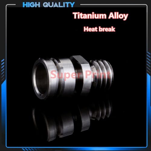 Super Print CR10 Titanium Alloy HeatBreak for All Metal Hotend Ender 3/Ender 3 V2 /Ender 5 /Pro CR-10/ CR10S/ CR-10S PRO/CR6-SE/MAX 1.75MM Filament Smooth.(2PCS) 2PCS