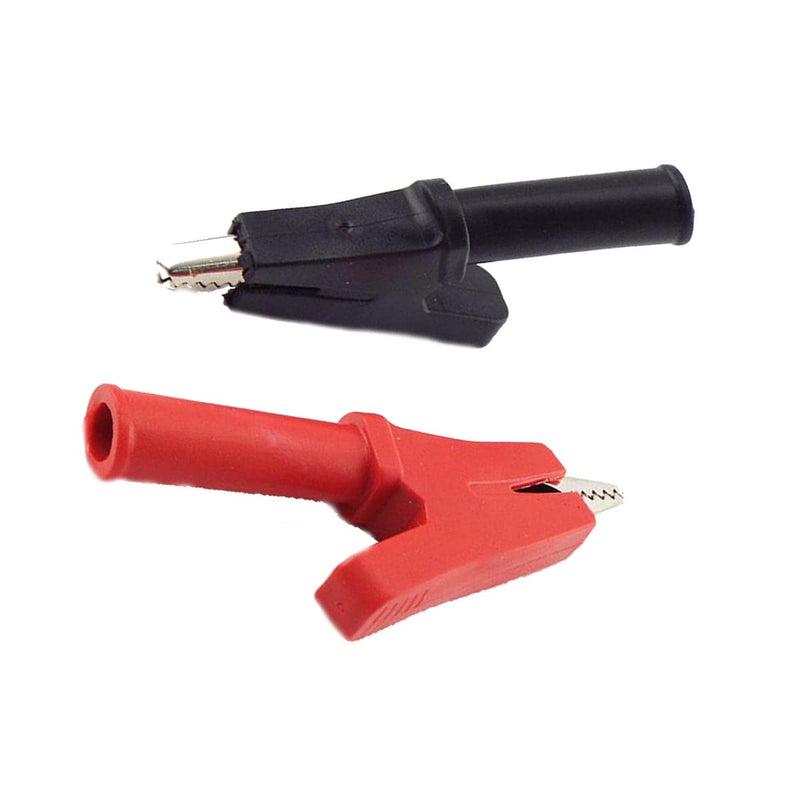 [Australia - AusPower] - 5sets Insulated Mini Test Alligator Clip 4mm Red Black Insulated Safety Multimeter Test Leads Alligator Clips Plug Connectors Heavy-Duty Insulated Alligator Clips 