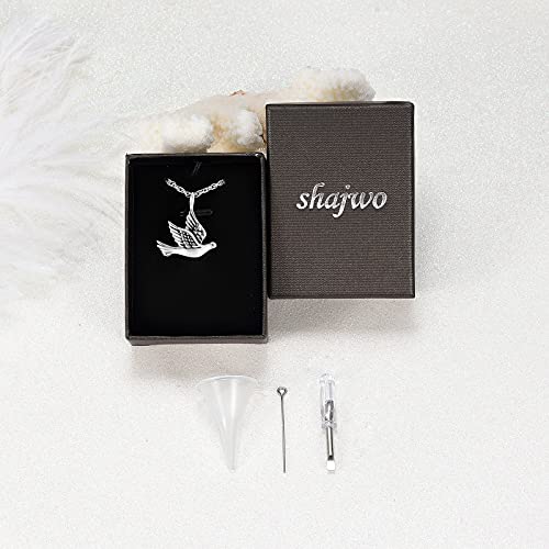 shajwo Cremation Jewelry for Ashes Stainless Steel Peace Dove Urn Keepsake Memorial Ash Holder Cremation Urn Pendant Necklace Silver