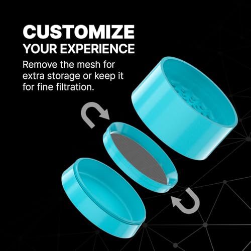Premium Ceramic Grinder CERAMIC DRAGON 3.0 | Dragon Crystal Ceramic Coating | 5 Pieces with N52 Magnets | 62 mm Ø | Grinder for Herbs and Spices. Blue