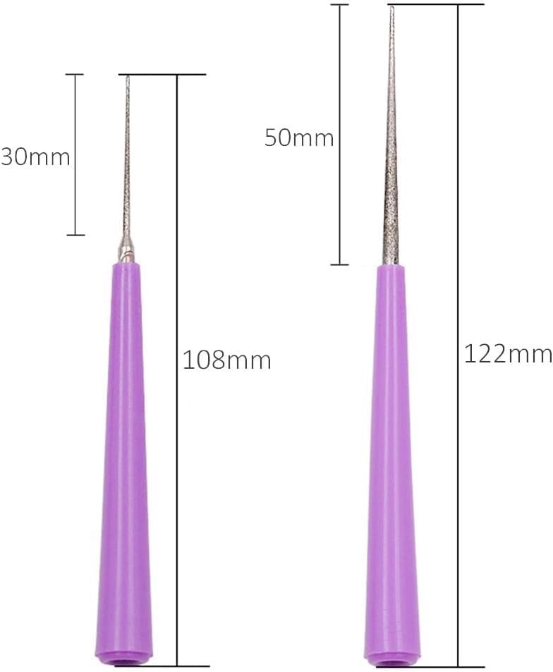 [Australia - AusPower] - 2 Piece Purple Diamond Tipped Bead Reamer Tool for DIY Jewelry Making, Pearls Beading Hole Expander Enlarger Tool Sets Hand Tools 