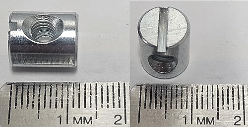 25-pack zinc-plated 10-24 cross dowels barrel nuts, 12mm x 10mm, SuperDealStuff