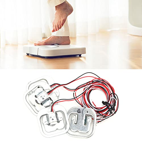 50 kg Weight Sensor Set with HX711 Module, 4 Pieces Half Bridge Strain Gauge, 3 Operating Modes, 2 Analogue Channel Inputs, 34 x 34 mm Sensor