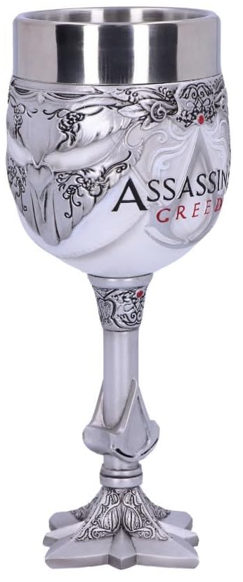 Nemesis Now Officially Licensed Assassins Creed White Game Goblet, Resin w. Stainless Steel
