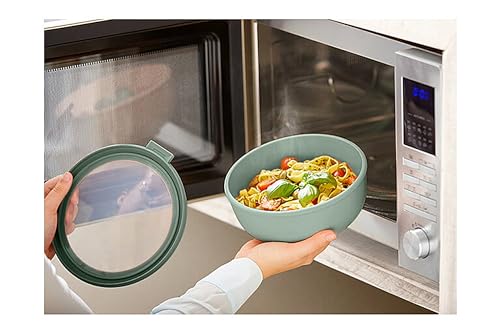 MEPAL, Cirqula Multi Food Storage and Serving Bowl with Lid, Food Prep Container, Nordic White, 3.2 Quarts (3 Liters, 101 ounces), 1 Count 3L/3.1Q
