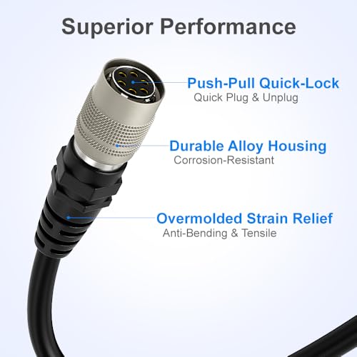 Alvin's Cables HR10A-7P-6S Hirose 6 Pin Female to Open End Power I/O Cable for Sony CCD, Basler, Keyence, Cognex, Baumer, Hikvision Industrial Camera, High Flex Shielded 9.84ft/3m 9.8ft/3m Straight 6 Pin