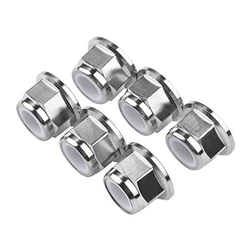 Wanyifa M12 titanium flange nylon lock nuts, 1.25mm pitch, pack of 6