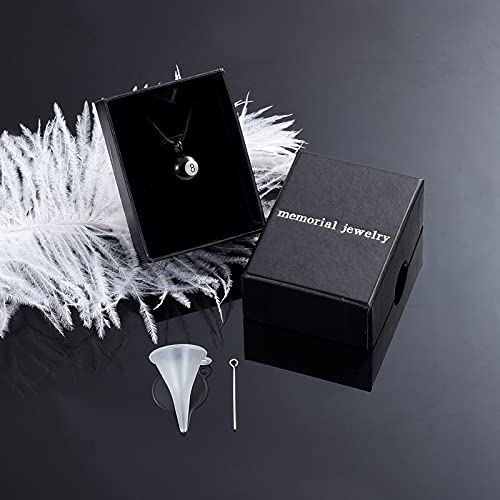 Cremation Jewelry Billiard Black 8 Ball Cremation Urn Necklace for Ashes Stainless Steel Urn Jewelry Personal Necklace (Bracelet)