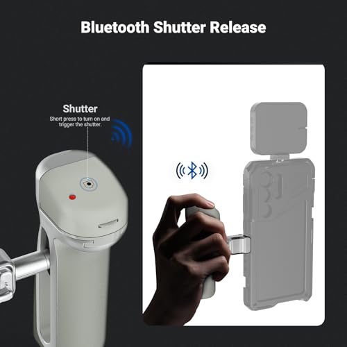 NEEWER Quick Release Bluetooth Side Handle with Cold Shoe & 360° Rotation, Compatible with Blackmagic Camera App for Focus Zoom iPhone 17 Pro Max 16 S25 Ultra Phone Cage Accessories, PA148E (Silver)