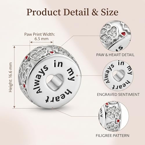 Dog Paw Urn Charms for Ashes Paw Print Urn Charms for Bracelet Pet Cremation Memorial Jewelry Gifts for Women Pet Lovers