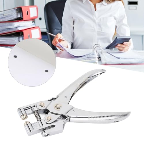 Hztyyier 5mm single hole puncher with chrome-plated head, non-slip grip, lever design, and depth adjuster