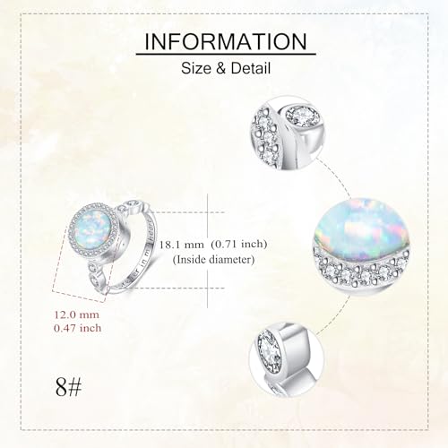 Opal Urn Ring for Ashes 925 Sterling Silver Cremation Memorial Keepsake Ring Jewellery for Women Men-57