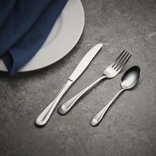 Oneida Satin Sand Dune 12 Piece Everyday Flatware Set, Service for 4 , 18/0 Stainless Steel, Silverware Set, Dishwasher Safe 12-Piece Flatware Set